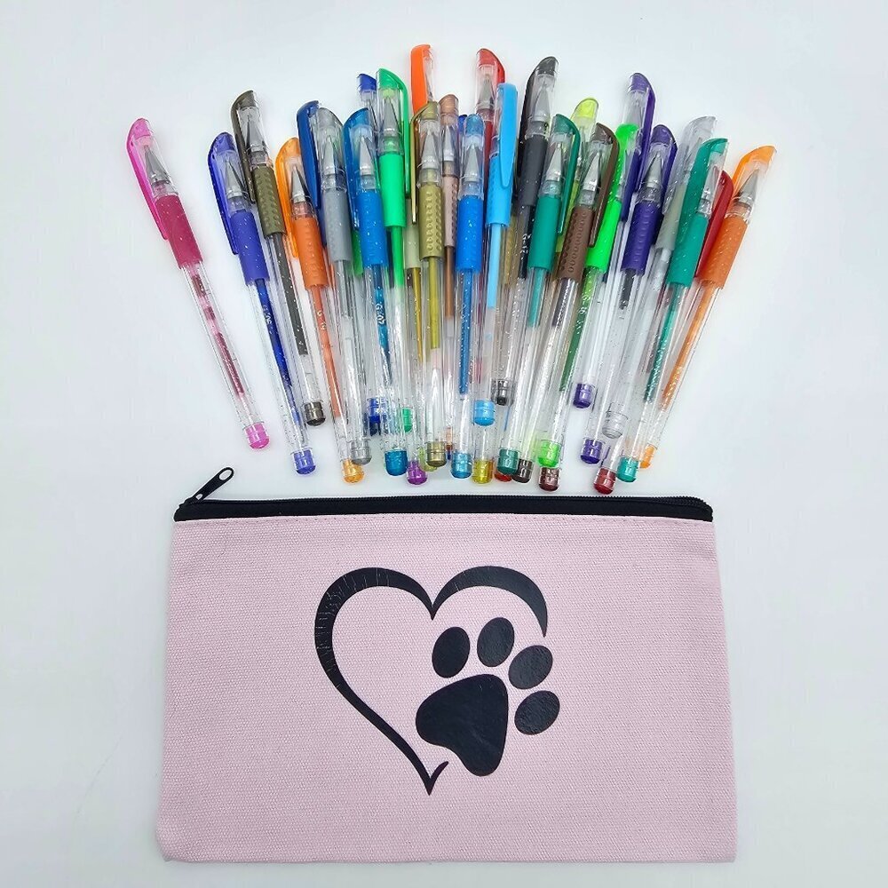 Canvas Toiletry/Makeup Bag, Feminine Pouch, Travel Bag, Money Bag, Pencil Case.